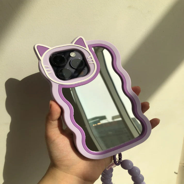 3D Purple Mirror Case with Chain
