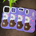 3D Cartoon Cony Bear Case Purple