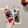 3D Silicone Rabbit Ear Mirror Case